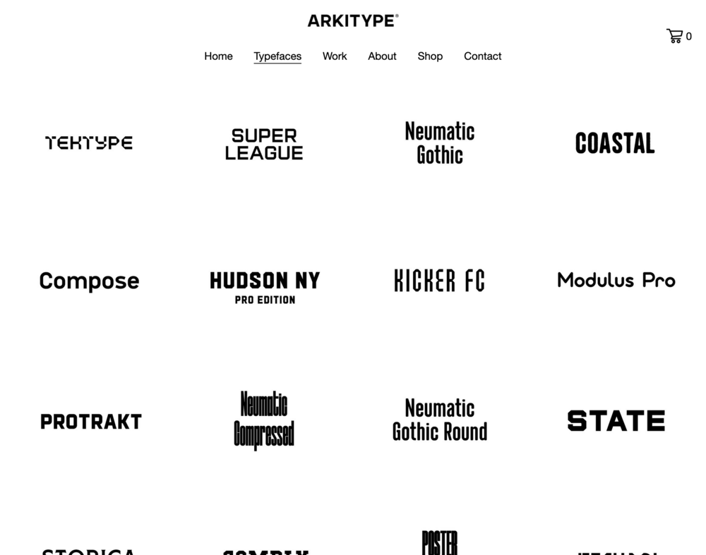 Arkitype website screenshot