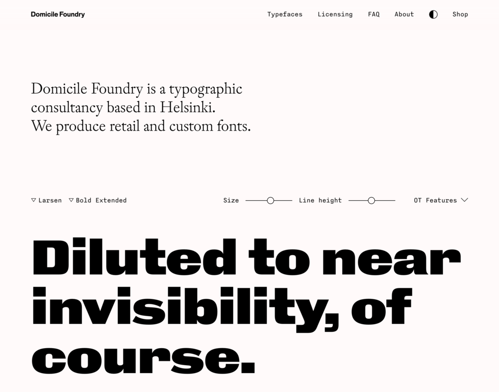 Domicile Foundry website screenshot