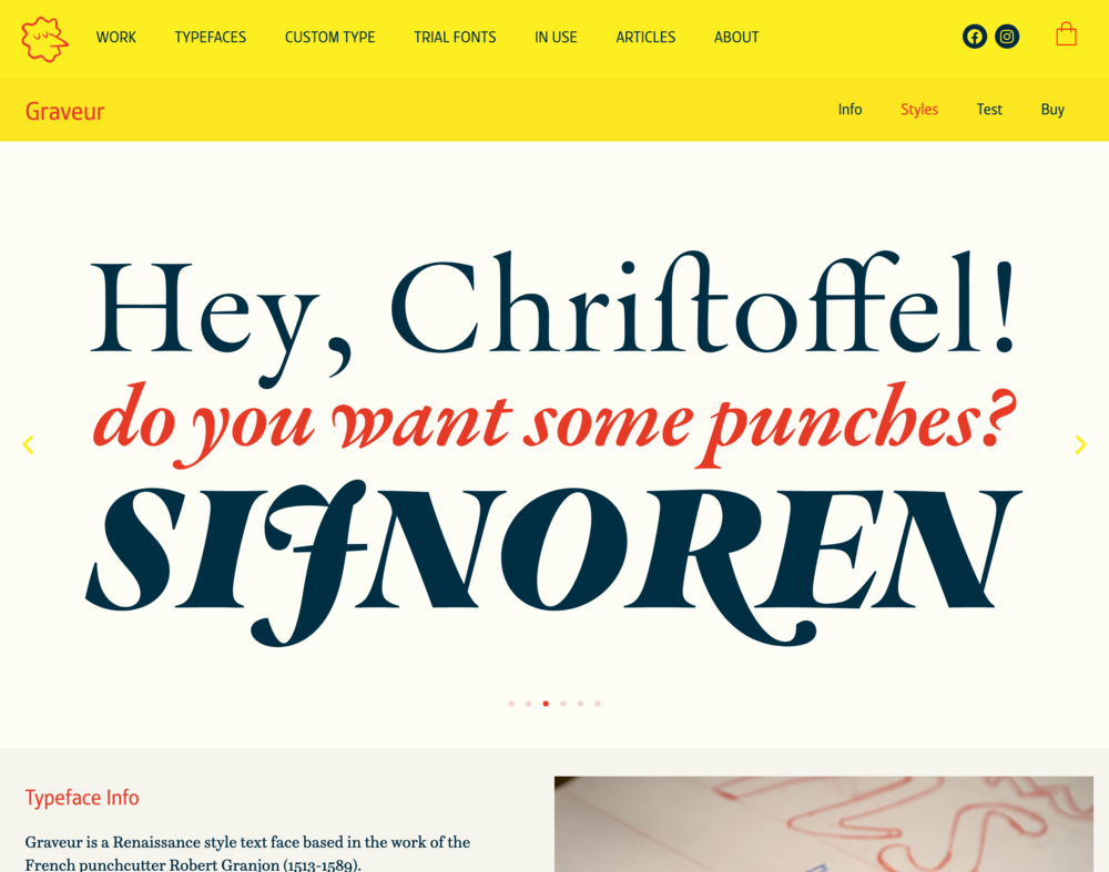 Huy! Fonts website screenshot