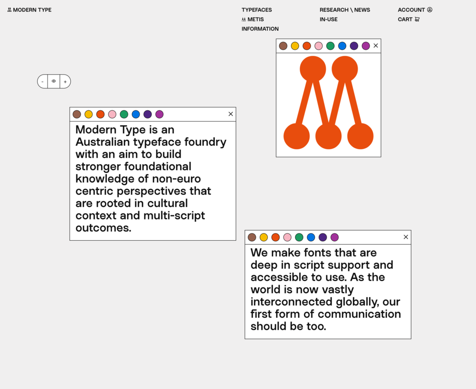 Modern Type website screenshot